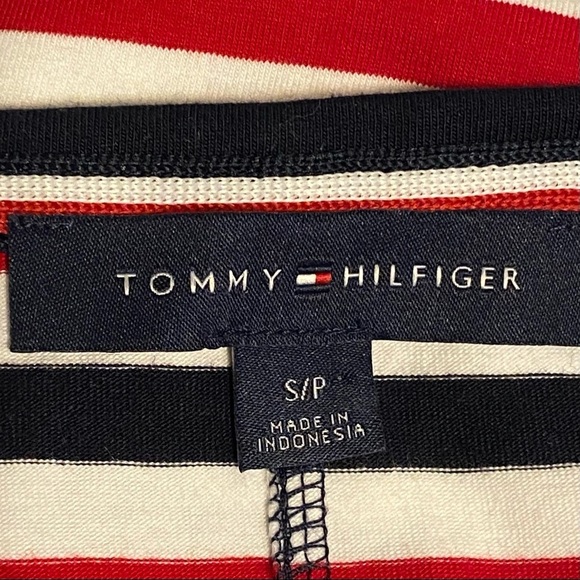 Tommy‎ Hilfiger red white black striped sleeveless maxi dress size small #72414 - Picture 7 of 11